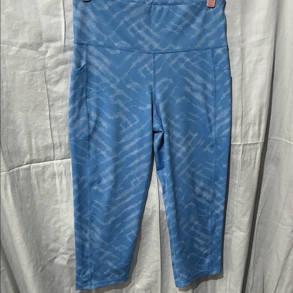 Ideology Blue Patterned Capris - image 1